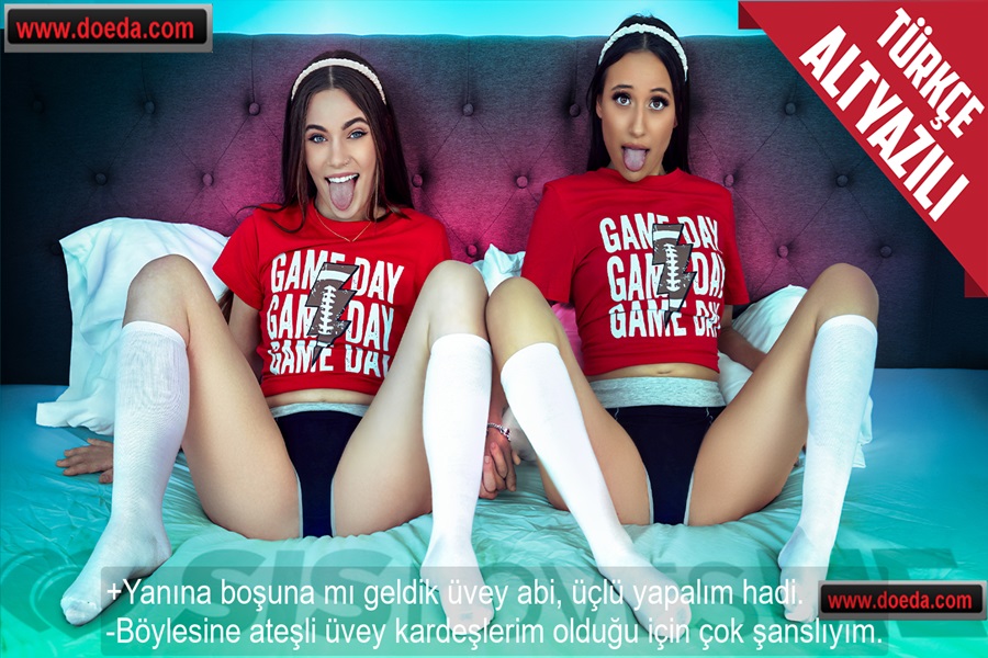 Ziyarete Gelen Üvey Kardeşler Evde Kimse Olmadığı İçin Üçlü Denemek İstedi